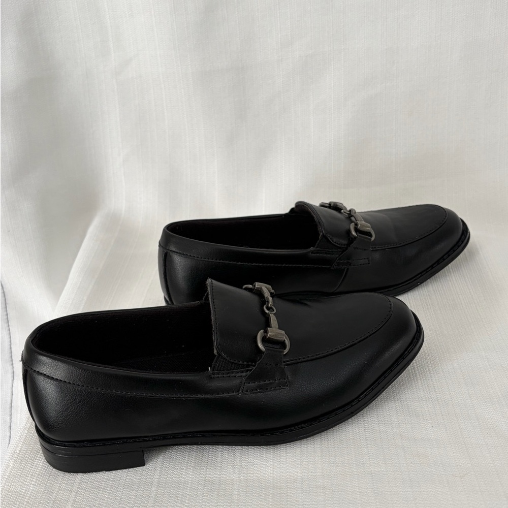 Mix No.6 Boys Black Horsebit Loafers Dress Shoes Size 2W Wide Excellent(B137) - Picture 5 of 9